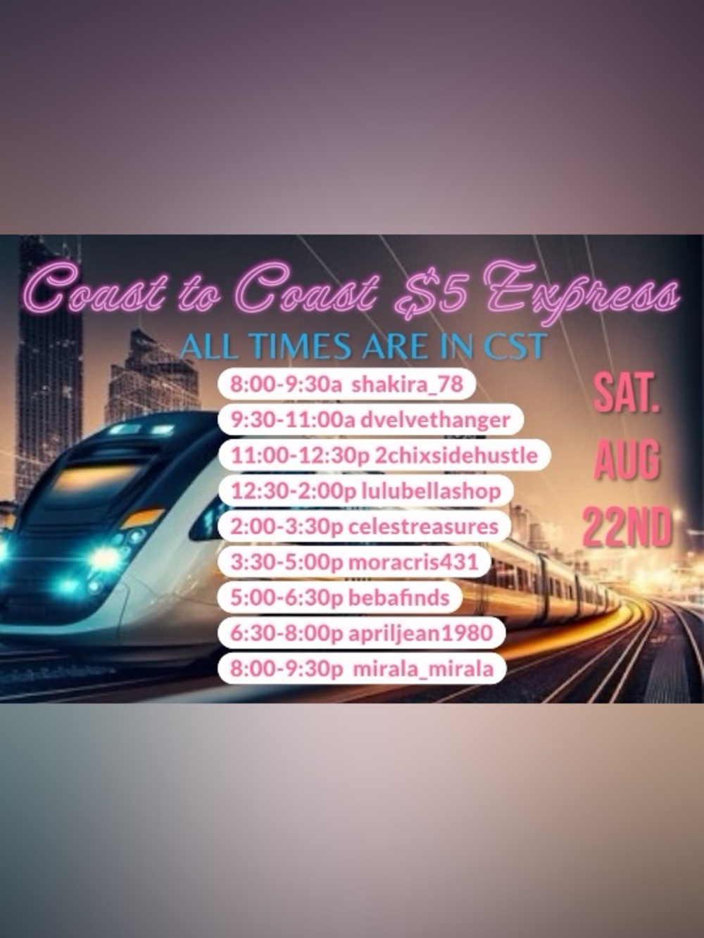 Coast to Coast $5 Express is live 8/22